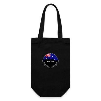 Adelaide Australien Flagge Skyline Silhouette Reisen - Geschenkbeutel für Flaschen - Schwarz - Vorne