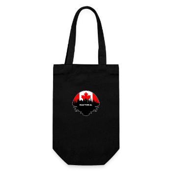 Montreal Kanada Flagge Skyline Silhouette Reisen - Geschenkbeutel für Flaschen - Schwarz - Vorne