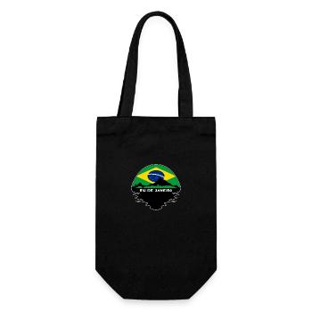 Rio De Janeiro Brazil Flag Skyline Silhouette Trav - Gift Bag for Bottles - black - Front
