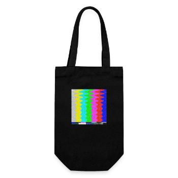 SMPTE-Farbbalken | TV-Farbtestbalken | Bleib dran - Geschenkbeutel für Flaschen - Schwarz - Vorne