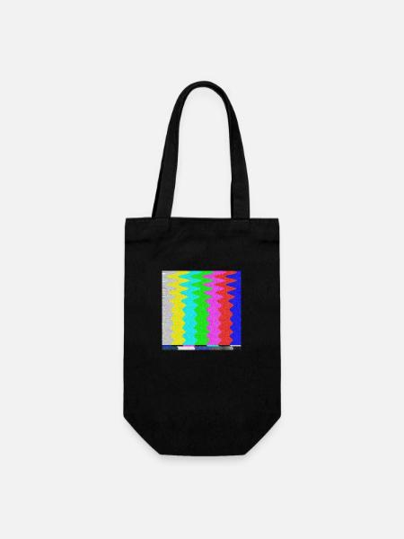 SMPTE-Farbbalken | TV-Farbtestbalken | Bleib dran - Geschenkbeutel für Flaschen - Schwarz