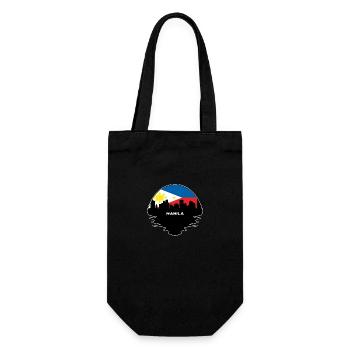 Manila Philippinen Flagge Skyline Silhouette Reisen - Geschenkbeutel für Flaschen - Schwarz - Vorne
