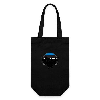 Tallinn Estland Flagge Skyline Silhouette Reisen - Geschenkbeutel für Flaschen - Schwarz - Vorne