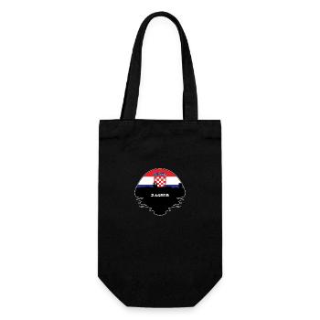 Zagreb Kroatien Flagge Skyline Silhouette Reisen - Geschenkbeutel für Flaschen - Schwarz - Vorne