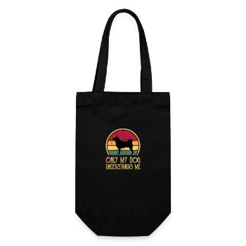 Akita Dog Silhouette Vintage Sunset pour les amoureux des chiens - Sac à bouteille - noir - Devant