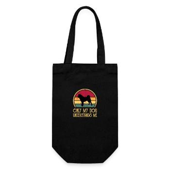 American Akita Dog Lover Silhouette Vintage Sunset - Sac à bouteille - noir - Devant