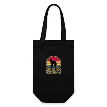 Afghan Hound Dog Lover Silhouette Vintage Sunset - Gift Bag for Bottles - black - Front