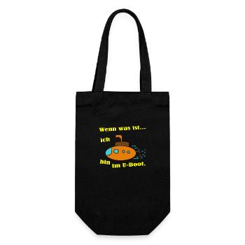Wenn was ist, ich bin im U-Boot. - Geschenkbeutel für Flaschen - Schwarz - Vorne