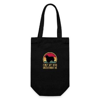 Clumber Spaniel Dog Love Silhouette Vintage Sunset - Gift Bag for Bottles - black - Front