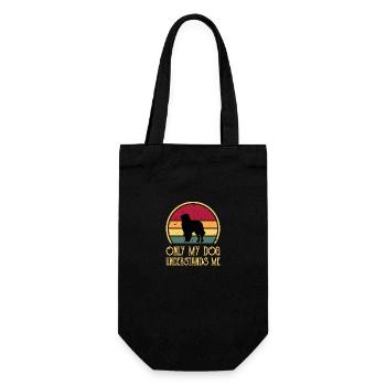 Carpathian Shepherd Dog Silhouette Retro Sunset - Gift Bag for Bottles - black - Front