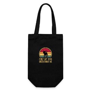 Bull Terrier Miniature Chien Silhouette Rétro Coucher de Soleil - Sac à bouteille - noir - Devant