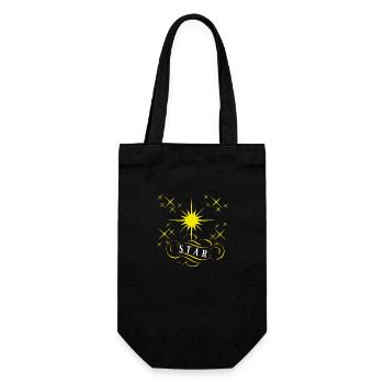 Star - Gift Bag for Bottles - black - Front