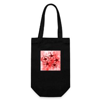 5 STERNE LÄCHELN ROT - Geschenkbeutel für Flaschen - Schwarz - Vorne
