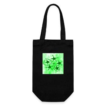 5 STERNE LÄCHELN GRÜN - Geschenkbeutel für Flaschen - Schwarz - Vorne