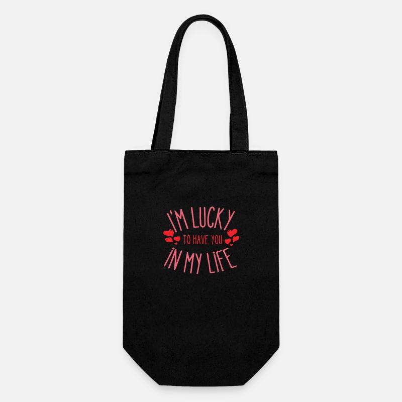 J’ai de la chance de t’avoir dans ma vie - Sac à bouteille - noir