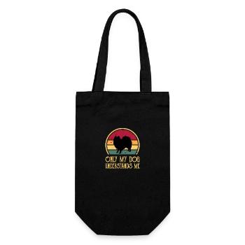 Indian Spitz Dog Lover Silhouette Vintage Sunset - Sac à bouteille - noir - Devant