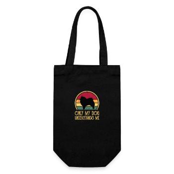 Spitz japonais Dog Lover Silhouette Vintage Sunset - Sac à bouteille - noir - Devant