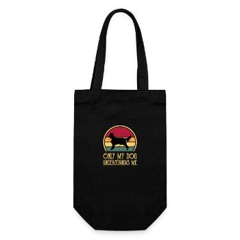 Irish Setter Hundeliebhaber Silhouette Vintage Sonnenuntergang - Geschenkbeutel für Flaschen - Schwarz - Vorne
