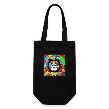 Pandamonium Mandala - Geschenkbeutel für Flaschen - Schwarz - Vorne