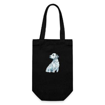 Nette dalmatinische Hunderasse Kopf Cartoon Illustration - Geschenkbeutel für Flaschen - Schwarz - Vorne