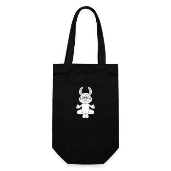 KANINCHEN - HASE - YOGA - PILATES - TIER - Geschenkbeutel für Flaschen - Schwarz - Vorne