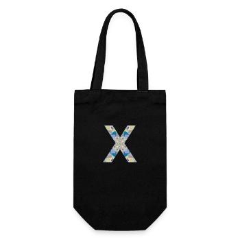 Letter X in mandala - Gift Bag for Bottles - black - Front
