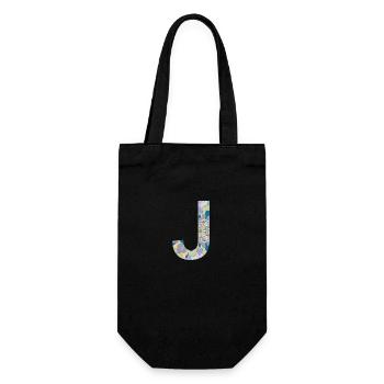 Letter J in mandala, ideal for displaying the first - Gift Bag for Bottles - black - Front