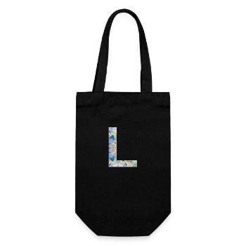 Lettre L en mandala - Sac à bouteille - noir - Devant