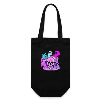Fire Skull Smoke Pink Skeleton Flames 6 - Gift Bag for Bottles - black - Front
