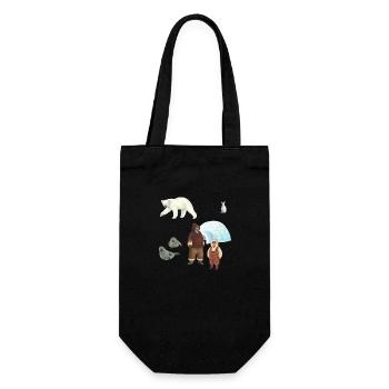 Eskimofamilie - Geschenkbeutel für Flaschen - Schwarz - Vorne