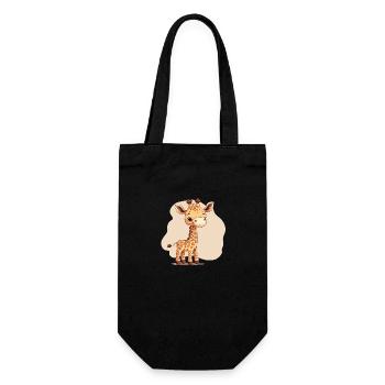 cute giraffe - Geschenkbeutel für Flaschen - Schwarz - Vorne