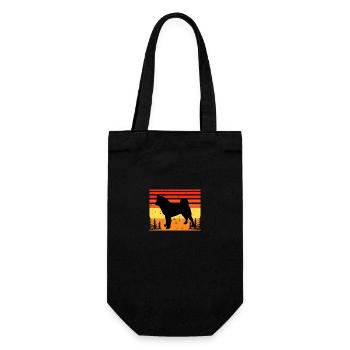 American Akita Dog Lover Silhouette Vintage Sunset - Sac à bouteille - noir - Devant