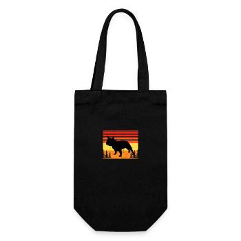 Bulldog Dog Lover Silhouette Vintage Sunset - Sac à bouteille - noir - Devant