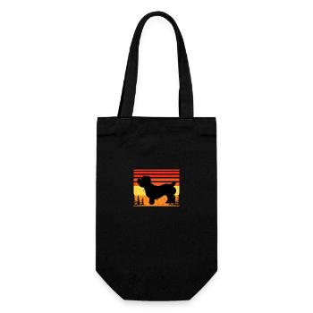 Glen De Imaal Terrier Dog Silhouette Rétro Coucher de Soleil - Sac à bouteille - noir - Devant