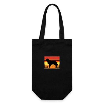 Golden Retriever Dog Lover Silhouette Retro Sunset - Sac à bouteille - noir - Devant