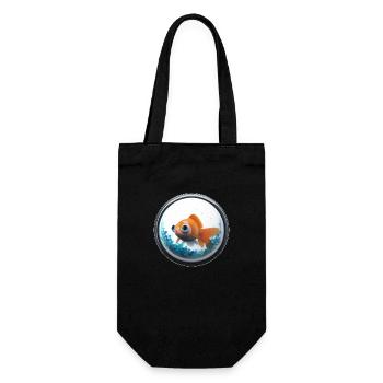 goldfish in an aquarium - Gift Bag for Bottles - black - Front