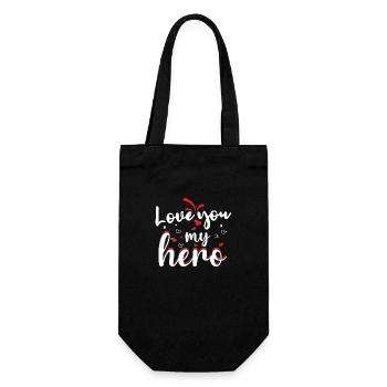 Je t’aime mon héros - Sac à bouteille - noir - Devant