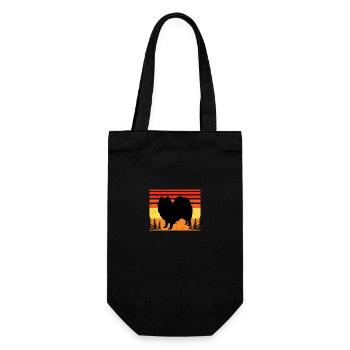 Indian Spitz Dog Lover Silhouette Vintage Sunset - Sac à bouteille - noir - Devant