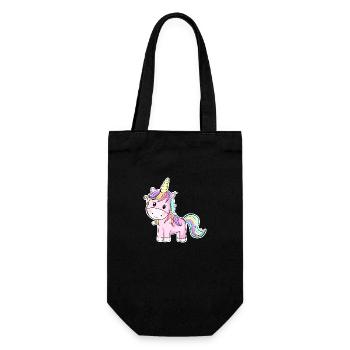 Licorne de cheval mignon - Sac à bouteille - noir - Devant
