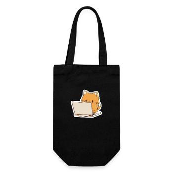 Autocollants mignons de mensonges et de sommeils de chat mignon - Sac à bouteille - noir - Devant