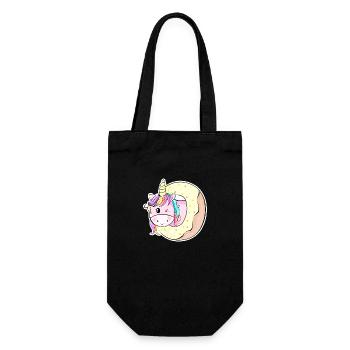 Niedliches Pferdchen Einhorn Unicorn - Geschenkbeutel für Flaschen - Schwarz - Vorne