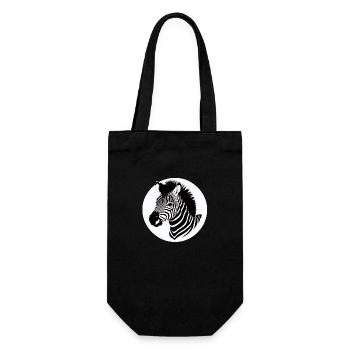Fun Zebra Cartoon lustig Natur Tier Safari 9 - Geschenkbeutel für Flaschen - Schwarz - Vorne