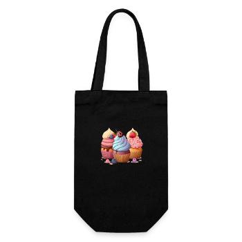 Cupcakes2 - Gift Bag for Bottles - black - Front