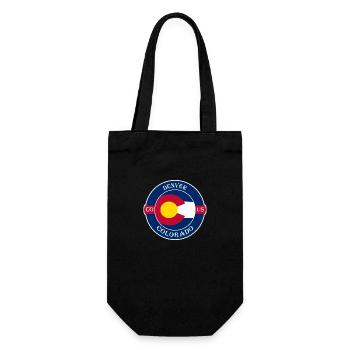 Denver Colorado Flagge USA Reise Souvenir Abzeichen - Geschenkbeutel für Flaschen - Schwarz - Vorne