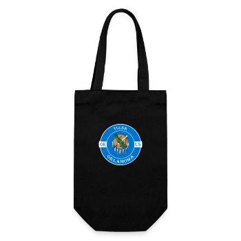 Tulsa Oklahoma Flagge USA Reise Souvenir Abzeichen - Geschenkbeutel für Flaschen - Schwarz - Vorne
