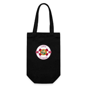 Tampa Florida Flagge USA Reise Souvenir Abzeichen - Geschenkbeutel für Flaschen - Schwarz - Vorne