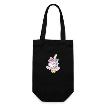 Autocollant de licorne mignon - Sac à bouteille - noir - Devant