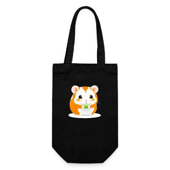 Niedliche Cartoon Hamster Liebe Haustier 17 - Geschenkbeutel für Flaschen - Schwarz - Vorne