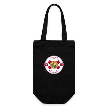 Orlando Florida Flag USA Travel Souvenir Badge - Gift Bag for Bottles - black - Front