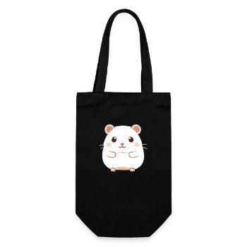 Niedliche Cartoon Hamster Liebe Haustier 10 - Geschenkbeutel für Flaschen - Schwarz - Vorne